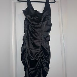 TCEC BLACK SATIN DRESS NWT - MED